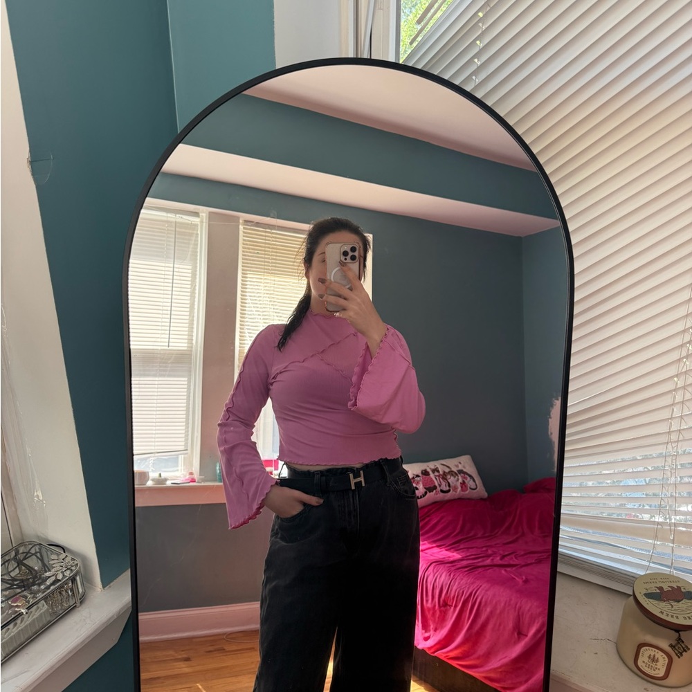 Elegant Pink Long Sleeve Top